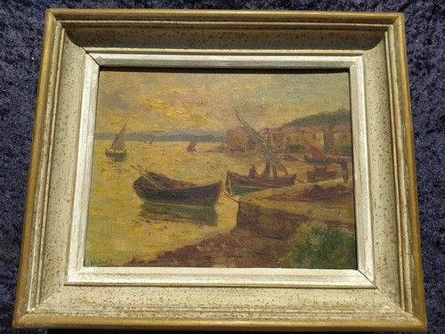 Huile sur panneau paysage
