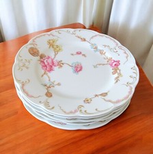Limoges Haviland. 6 Roses de France Model Porcelain Flat Plates