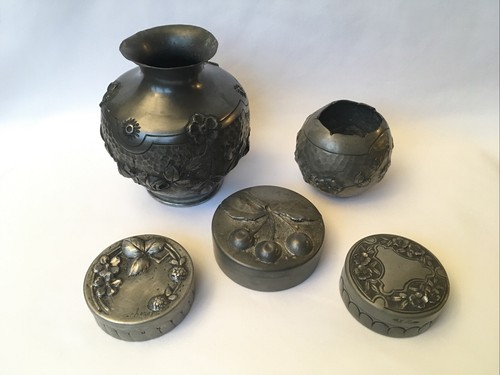 Boîtes vases étain art - boÎtes,