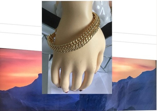 Bracelet gourmette plaqué - bracelet, or