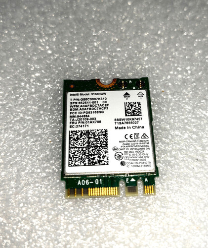 Carte wifi intel 3168ngw - intel, pour