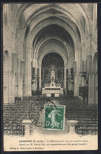 Cpa longpont maître - longpont,, maître-autel