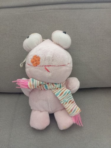 Peluche doudou grenouille rose - peluche,