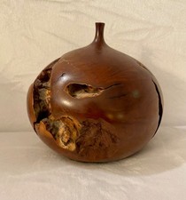 Hap Sakwa Signed Studio Manzanita Burl Wood Vessel 6″ — American Studio Art