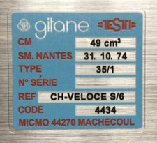 Autocollant Gitane Testi