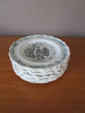 9  Assiettes Parlantes anciennes 16,5 cm Creil & Montereau Enfants Terribles