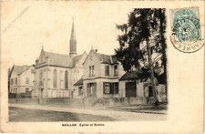 Old postcard Baillon Eglise et Ecoles FRANCE (1309984)