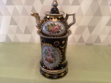 TISANIÈRE XIX ème en PORCELAINE DE PARIS Décor Floral Peint à La Main