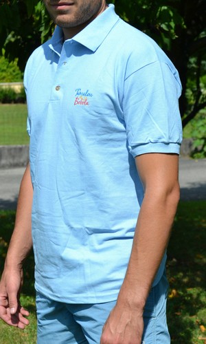Polo bleu ciel unisexe - bleu,