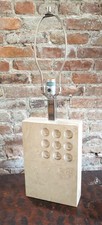 Mid-Century Modern Italian Brutalist Travertine Table Lamp Attr Fratelli Manelli