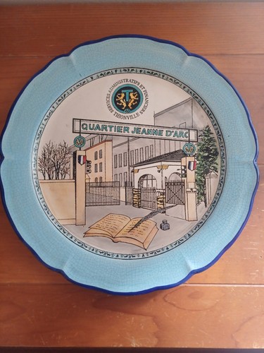 Grand plat bleu faïence de - grand,
