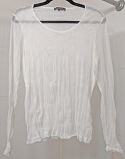 KOKOMARINA by Antoine Coelenbier White Sheer Long Sleeve Shirt Blouse Medium