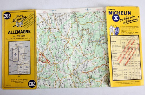 Carte michelin allemagne 1956 - michelin,
