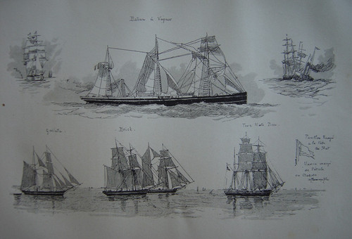 Gravure différents bateaux - de,