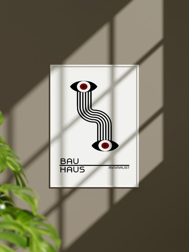 Affiche bauhaus minimaliste - affiche,