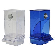 Mangeoire 18.8 7.5 8.5cm 1PCS Anti Splash Automatique Bleu Perruches Transparent