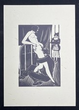 Erotic Giclee Print of a Woodblock Print “Lick Her Love” O. R. Schatz from 1928 