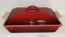 Le Creuset Rectangular Heritage Casserole With Lid 4 qt Stoneware Cerise