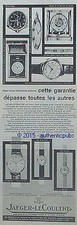 ADVERTISEMENT JAEGER LECOULTRE WATCH CALENDAR PENDULUM ALARM 1960 FRENCH AD