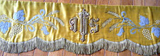 Antique Antependium IHS religious altar church liturgical gold gild embr/ry 9ft