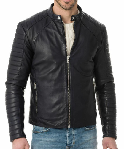 Veste motard noire - motard, en