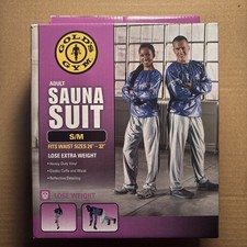 Sauna Suit Adult Unisex Gold’s Gym S/M Fits 24”-32” Waist BRAND NEW