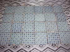 24 Antique Desvres Earthenware Tiles Ponchon Seat Model Rare