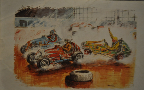 Gravure sprint car - sprint-car, door