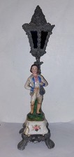 LAMPE VEILLEUSE PORCELAINE PERSONNAGE VITRAUX