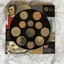 2009 Royal Mint Annual Brilliant Uncirculated 11 Coin set including The kew 50p!