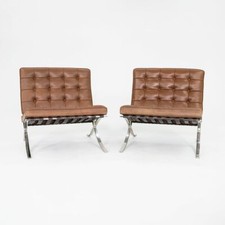 1990 Knoll Barcelona Lounge Chairs by Mies van der Rohe Model 250LS 5x Available