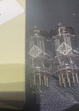 2 Telefunken West Germany Matched Pair 12AX7 ECC83 Ribbed Plate Vacuum Tubes