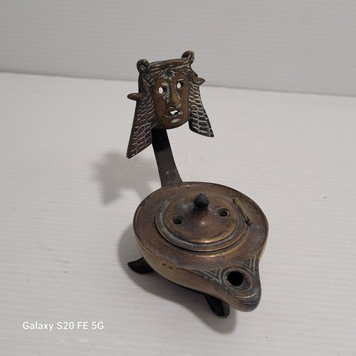 Lampe huile ancienne bronze - lampe,