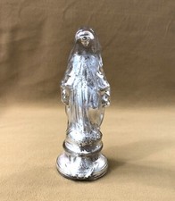 old statue of the Virgin Mary in eglomized / mercurized glass 17 cm 19th century
