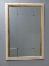 Miroir Trumeau De Style Louis XVI En Bois Laqué Et Fleurs Bronze, époque 1920