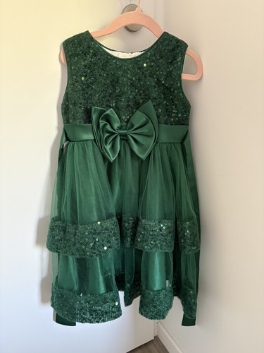 Robe enfant vert émeraude - , à