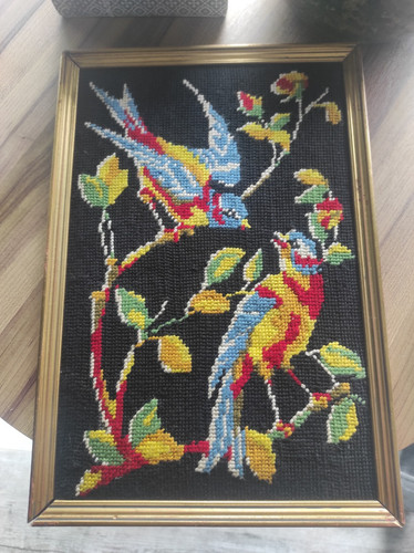 Cadre vintage broderie - vintage,