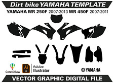 YAMAHA WR 250F 2007-2012 WR 450F 2007-2011 Template Format Ai CDR EPS M32