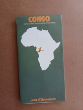 Dépliant plan carte Congo  AIR AFRIQUE avant 2002 Brazzaville