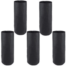 5-Pk 3-Gallon Skinny Tall Aeration Fabric Pots/Deep Plant Grow Bags 7D x 18H