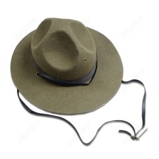 WW2 US Marine Corps Officer Cap Adult Wool Fedora Hat Military Film Cosplay Prop