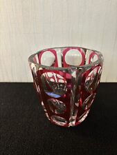 Val Saint Lambert Red Overlay Crystal Vase Model 4