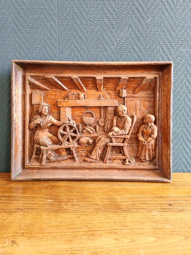 Tableau bois sculpté main - sculpté,