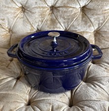STAUB Blue Enameled Cast Iron Dutch Oven 4 Quart size $370 retail Never Used New