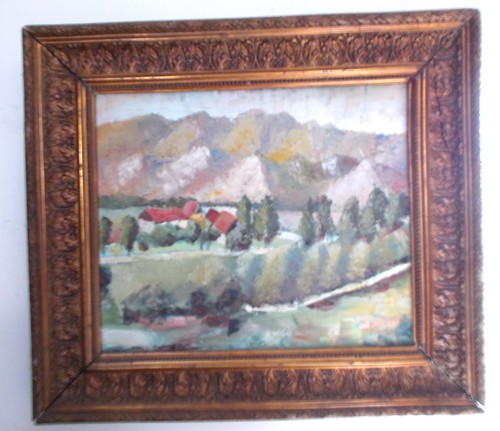Ancienne huile sur toile - huile,