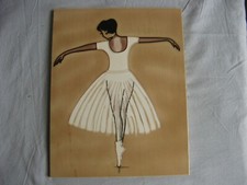 Superb partitioned earthenware tile the ballerina L.E.F. Bodart? Delft?