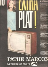 1960 PATHE MARCONI ADVERTISING Extra Flat 110° Screen Television