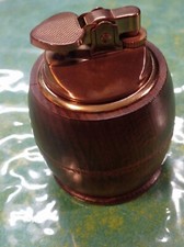 Vintage Table Lighter - Wood and Metal Barrel Shape - 60s/70s - 145g
