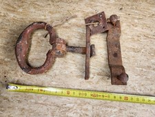 Ancienne poignée de porte en fer forgé,serrure ferrure penture heurtoir targette