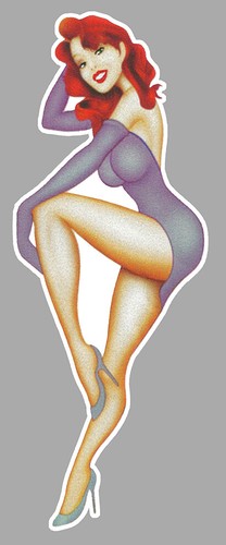 Sticker pin vintage rousse - sticker,
